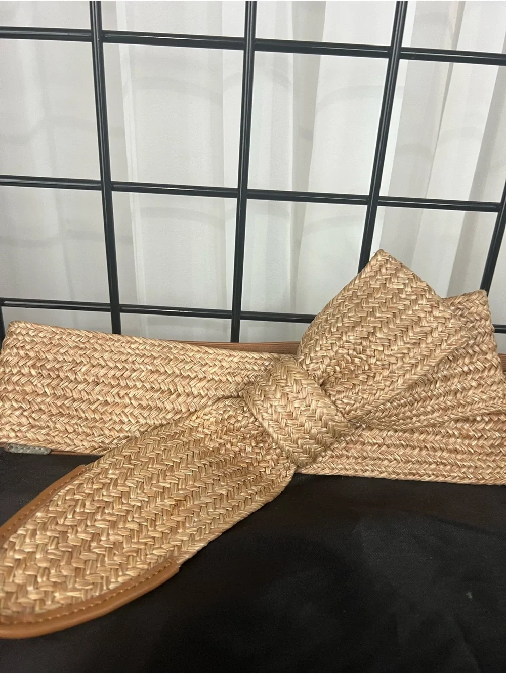 WHITE HOUSE BLACK MARKET Braided Straw Waist Belt with Knot Accent - Natural NWT